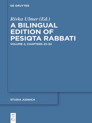 cover image of A Bilingual Edition of Pesiqta Rabbati